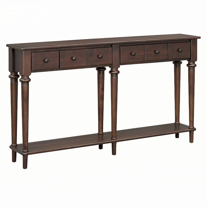 Entryway Table with 4 Drawers(Espresso)