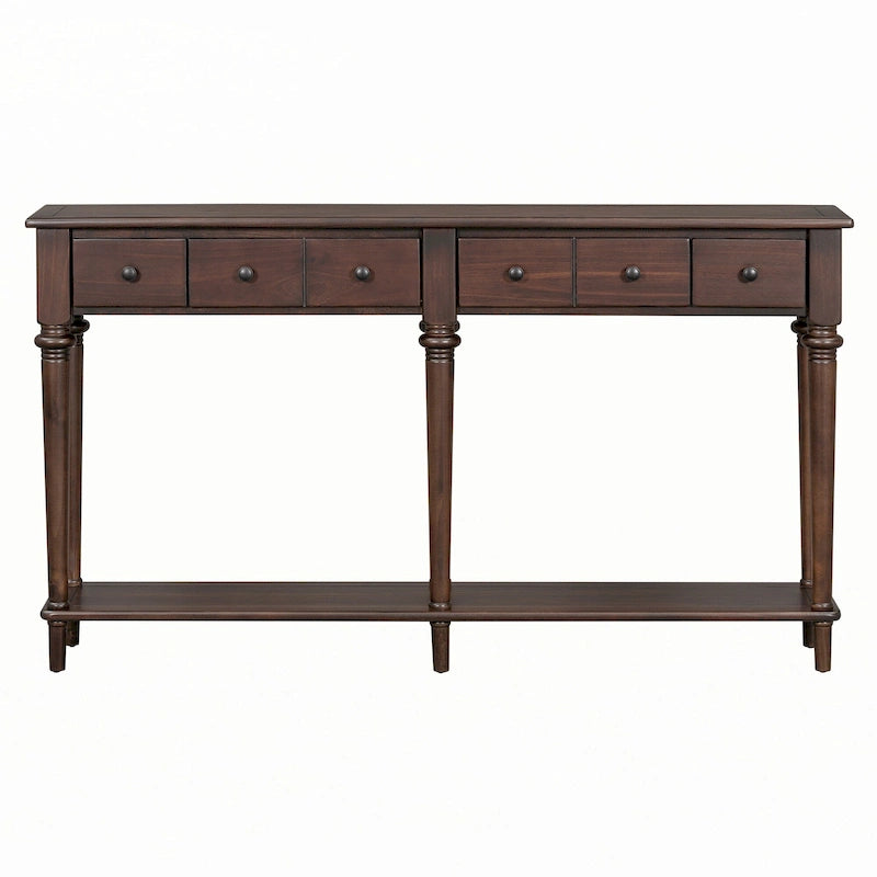 Entryway Table with 4 Drawers(Espresso)