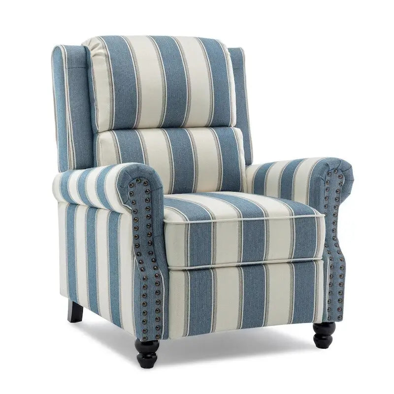 2 Set Nail-head Padded Seat Pushback Recliner Chair