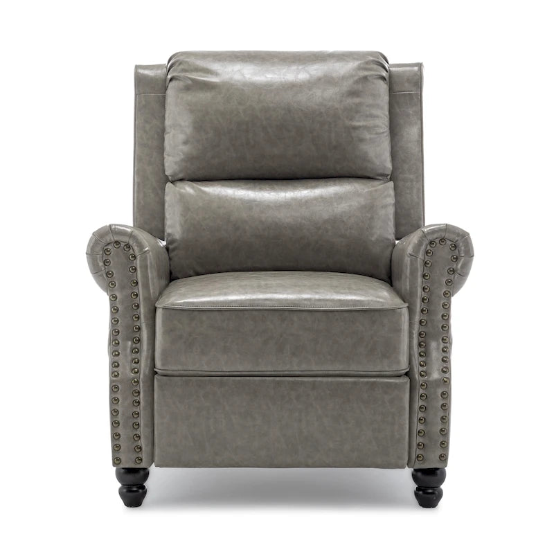 2 Set Nail-head Padded Seat Pushback Recliner Chair