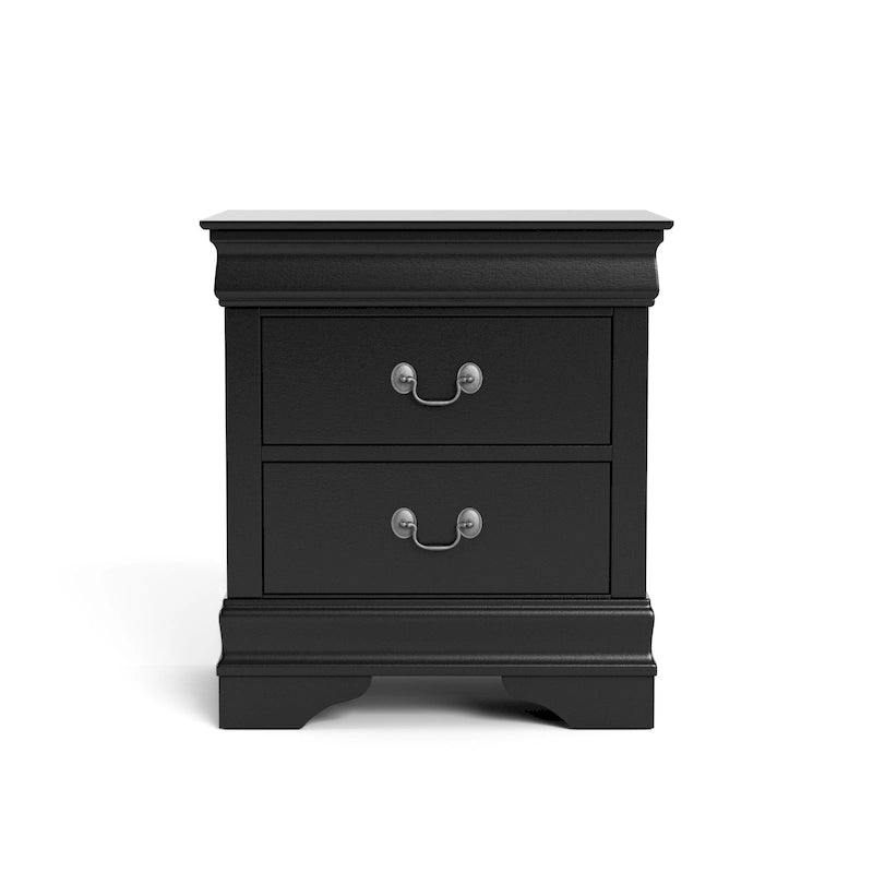 Traditional Solid Wood 2-Drawer Nightstand, Set of 2