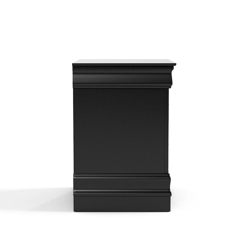 Traditional Solid Wood 2-Drawer Nightstand, Set of 2