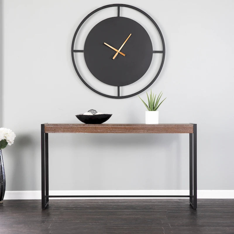 Modern Narrow Industrial Console Table
