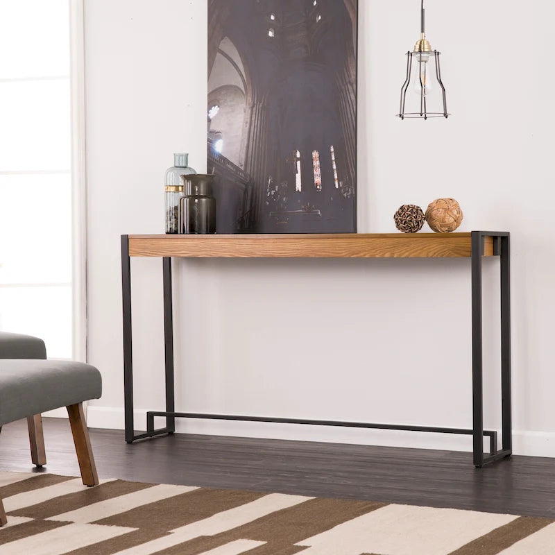 Modern Narrow Industrial Console Table