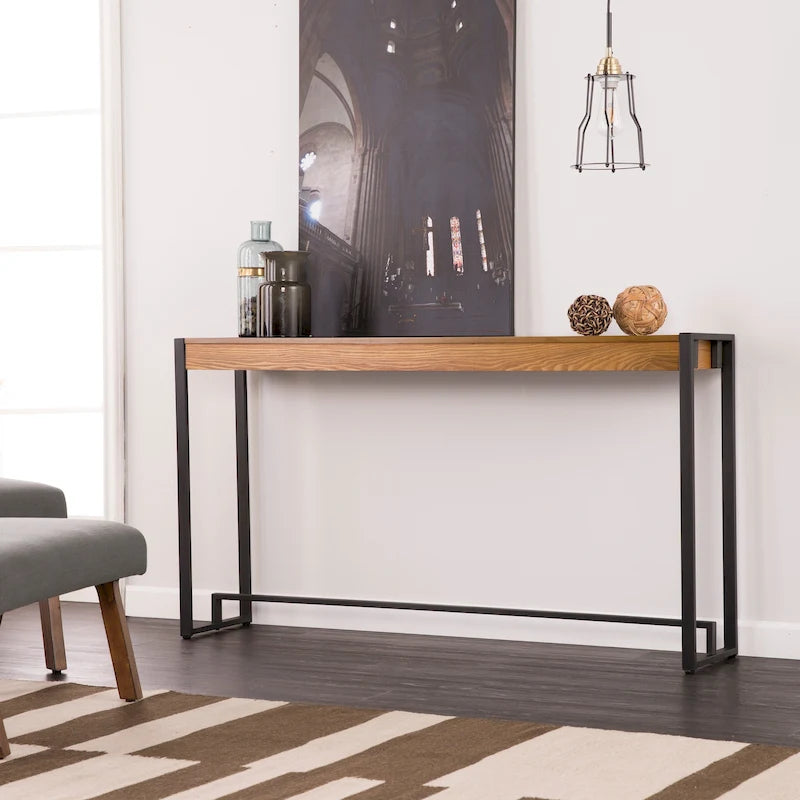 SEI Furniture Macen Modern Narrow Industrial Console Table