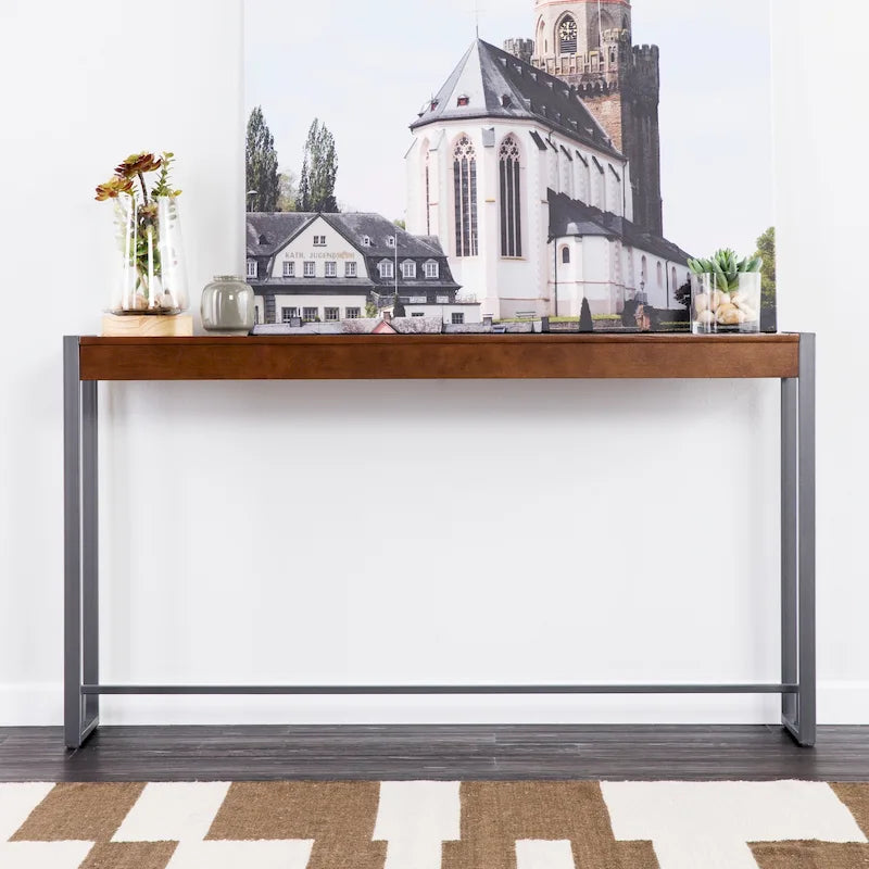 Modern Narrow Industrial Console Table