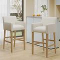 Fabric and Rubberwood 30.5 inch Barstools (Set of 2)