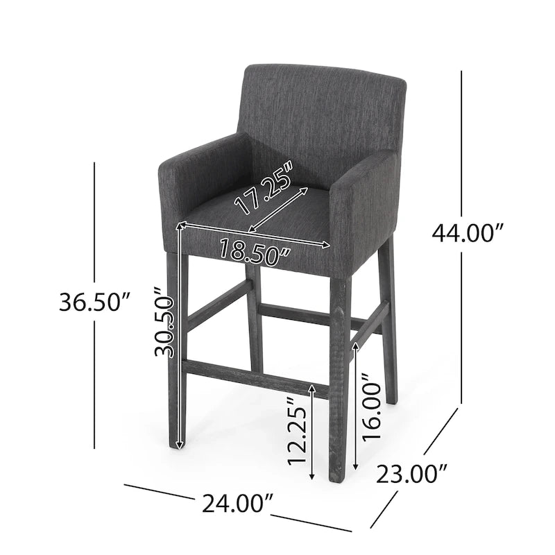 Fabric and Rubberwood 30.5 inch Barstools (Set of 2)