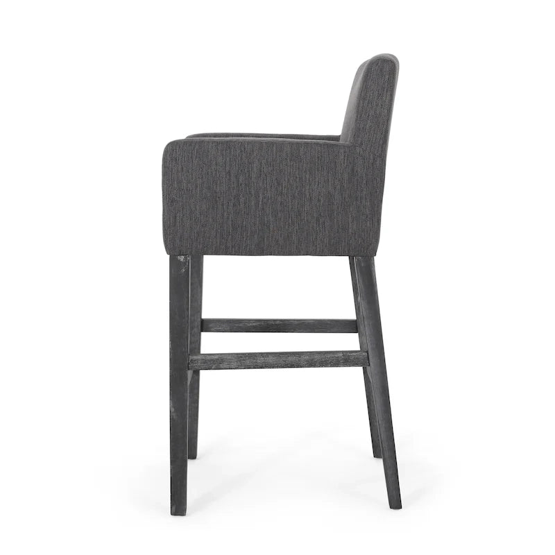 Fabric and Rubberwood 30.5 inch Barstools (Set of 2)