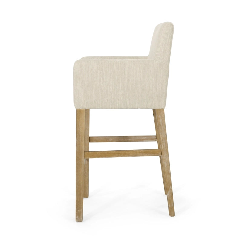 Fabric and Rubberwood 30.5 inch Barstools (Set of 2)