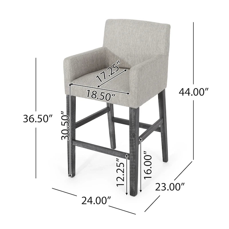 Fabric and Rubberwood 30.5 inch Barstools (Set of 2)