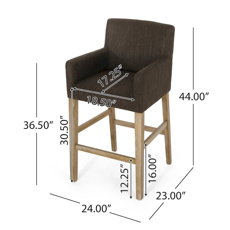 Fabric and Rubberwood 30.5 inch Barstools (Set of 2)