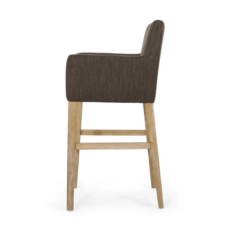 Fabric and Rubberwood 30.5 inch Barstools (Set of 2)