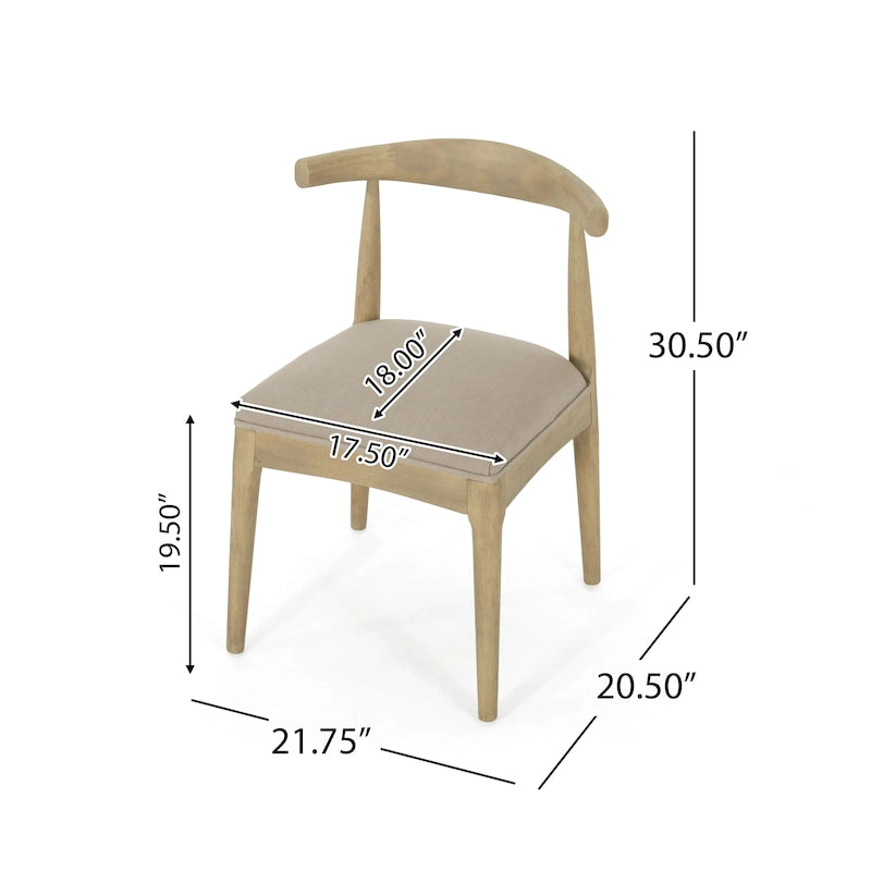 Esszimmerstühle aus Stoff und Gummibaumholz (2er-Set)