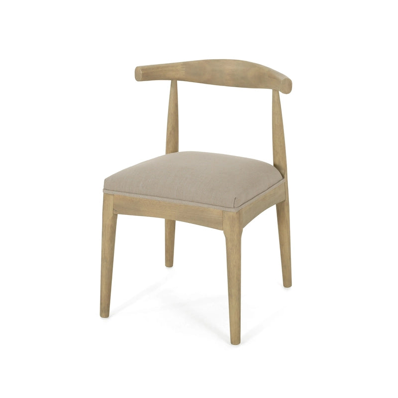 Esszimmerstühle aus Stoff und Gummibaumholz (2er-Set)