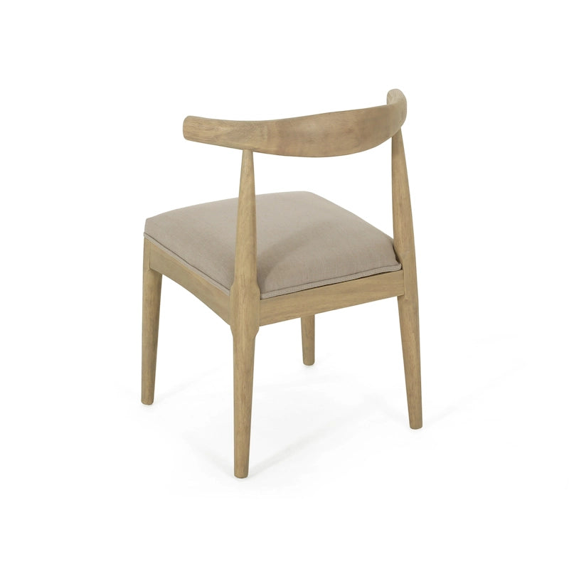 Esszimmerstühle aus Stoff und Gummibaumholz (2er-Set)