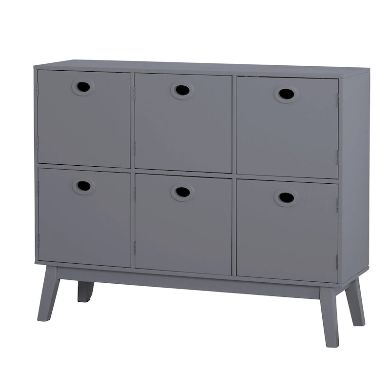 Mid-Century Modern 6-door Storage Cabinet