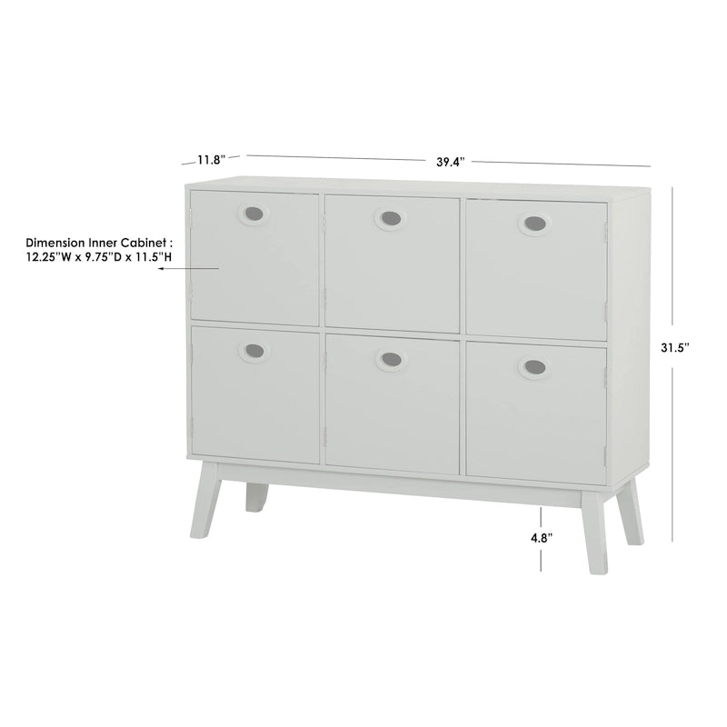 Mid-Century Modern 6-door Storage Cabinet