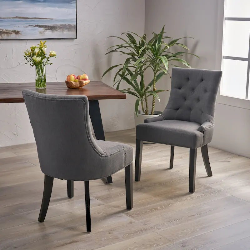 Contemporary Tufted Dining Chairs (Set of 2) - 21.50 L x 25.00 W x 36.00 H