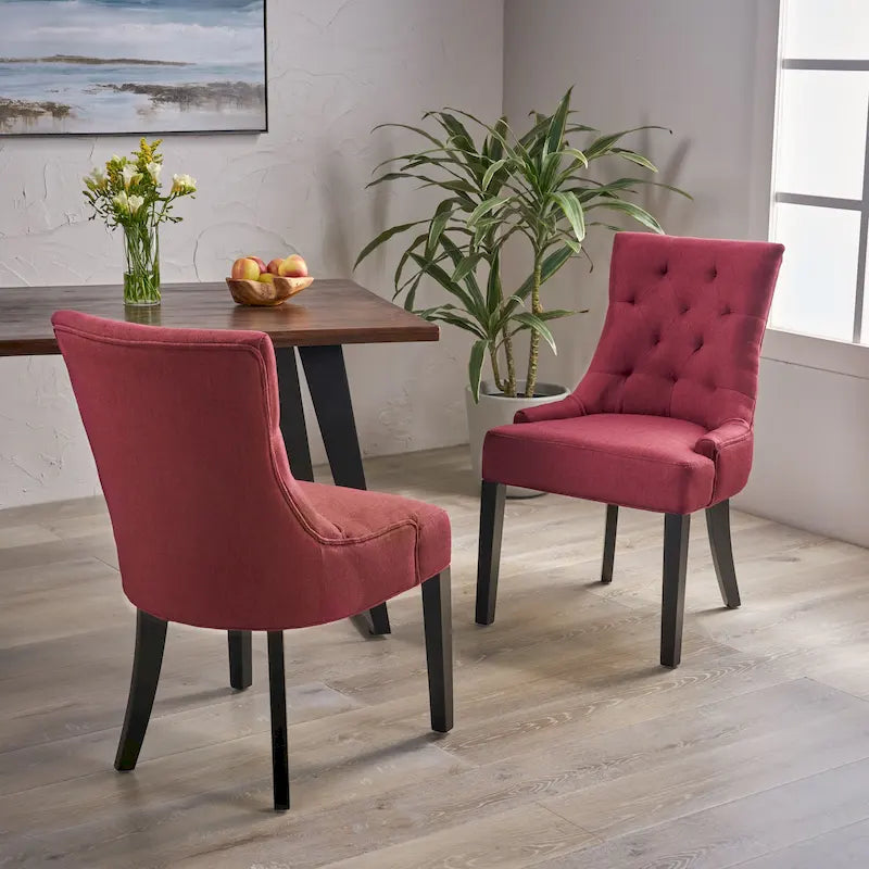 Contemporary Tufted Dining Chairs (Set of 2) - 21.50 L x 25.00 W x 36.00 H