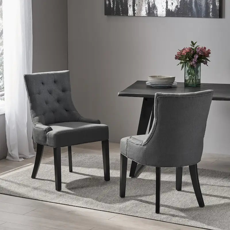 Contemporary Tufted Dining Chairs (Set of 2) - 21.50 L x 25.00 W x 36.00 H