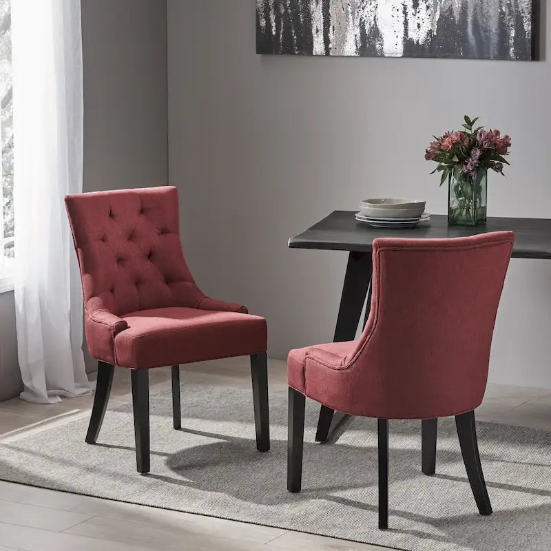 Contemporary Tufted Dining Chairs (Set of 2) - 21.50 L x 25.00 W x 36.00 H