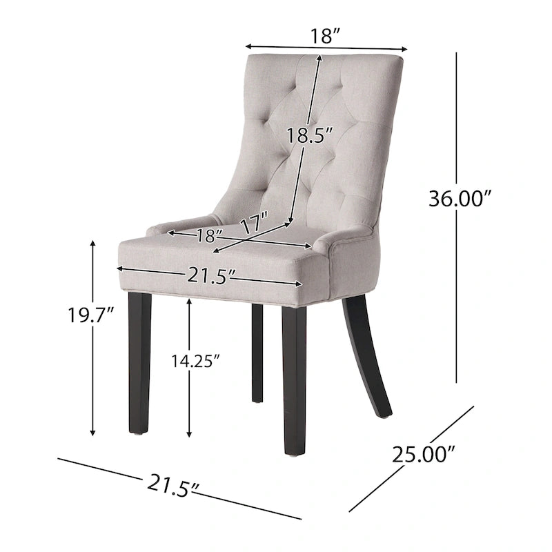 Contemporary Tufted Dining Chairs (Set of 2) - 21.50 L x 25.00 W x 36.00 H