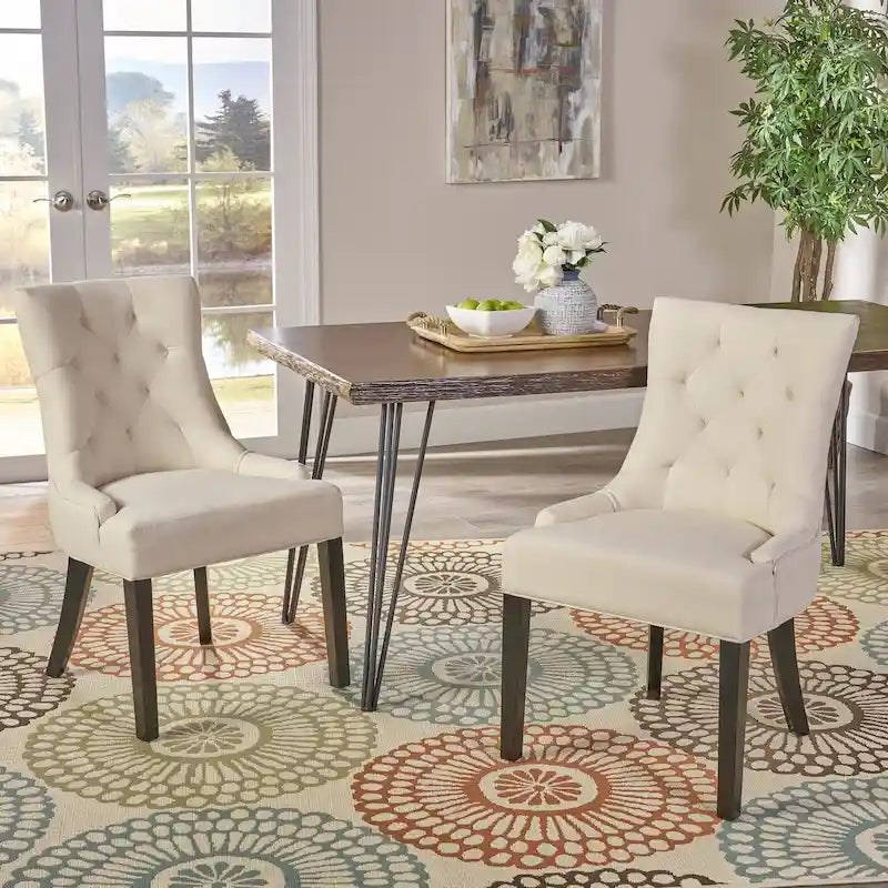 Contemporary Tufted Dining Chairs (Set of 2) - 21.50 L x 25.00 W x 36.00 H
