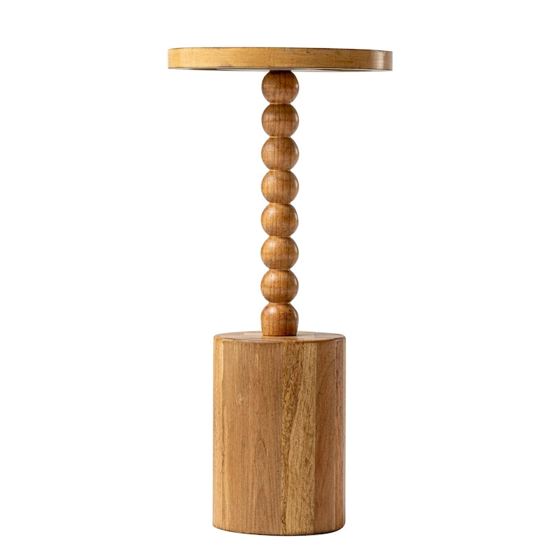 Holz-Säulentisch, moderner Beistelltisch mit Sockel, runder Martini-Tisch für kleine Wohnzimmer und Schlafzimmer