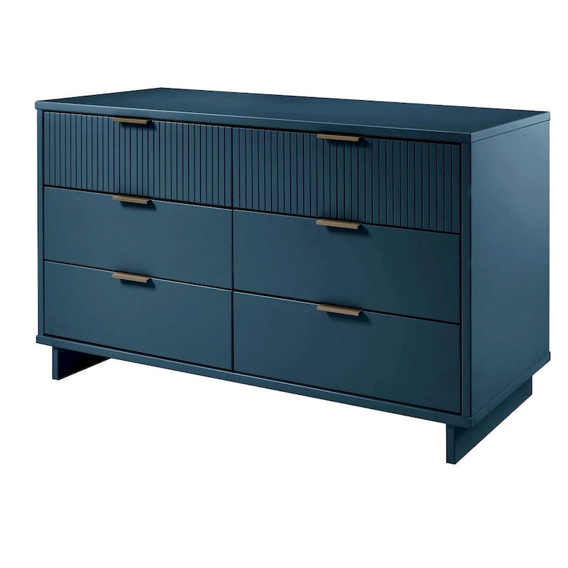 55.07 Modern Double Wide 6 Drawer Dresser