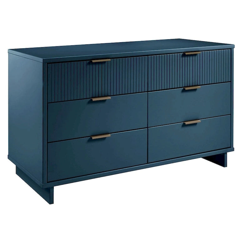55.07 Modern Double Wide 6 Drawer Dresser