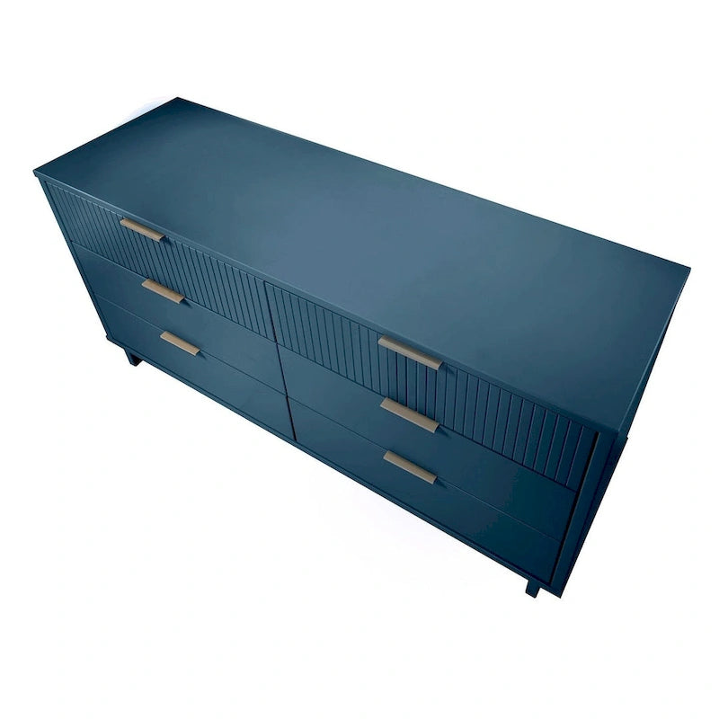 55.07 Modern Double Wide 6 Drawer Dresser