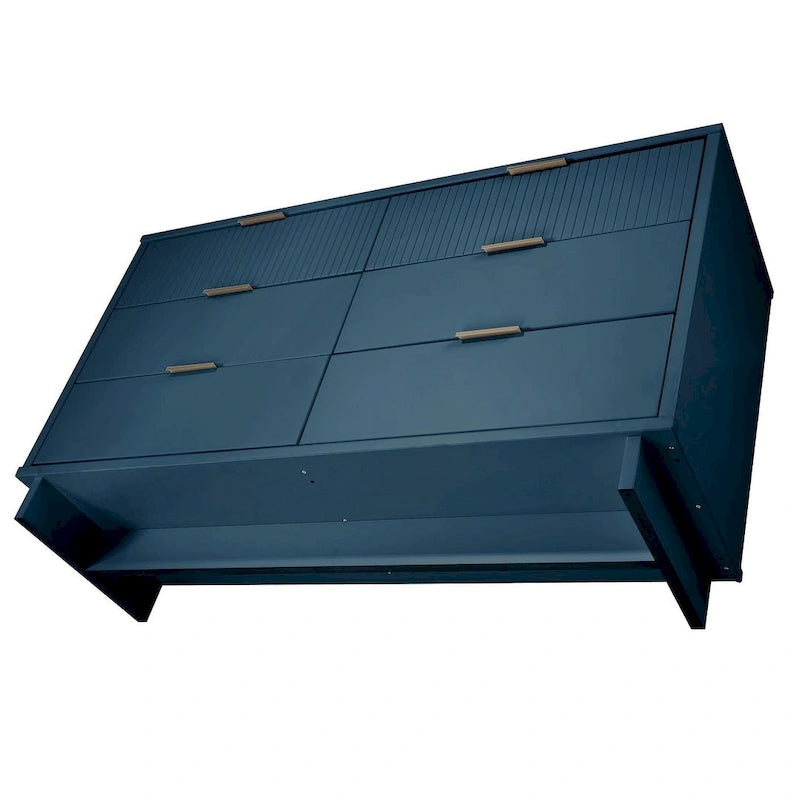 55.07 Modern Double Wide 6 Drawer Dresser