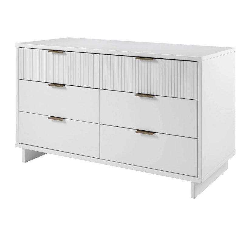 55.07 Modern Double Wide 6 Drawer Dresser