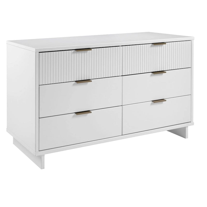55.07 Modern Double Wide 6 Drawer Dresser