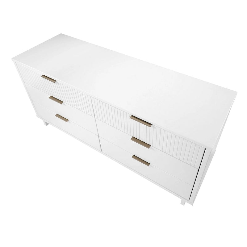 55.07 Modern Double Wide 6 Drawer Dresser