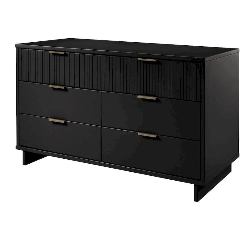 55.07 Modern Double Wide 6 Drawer Dresser