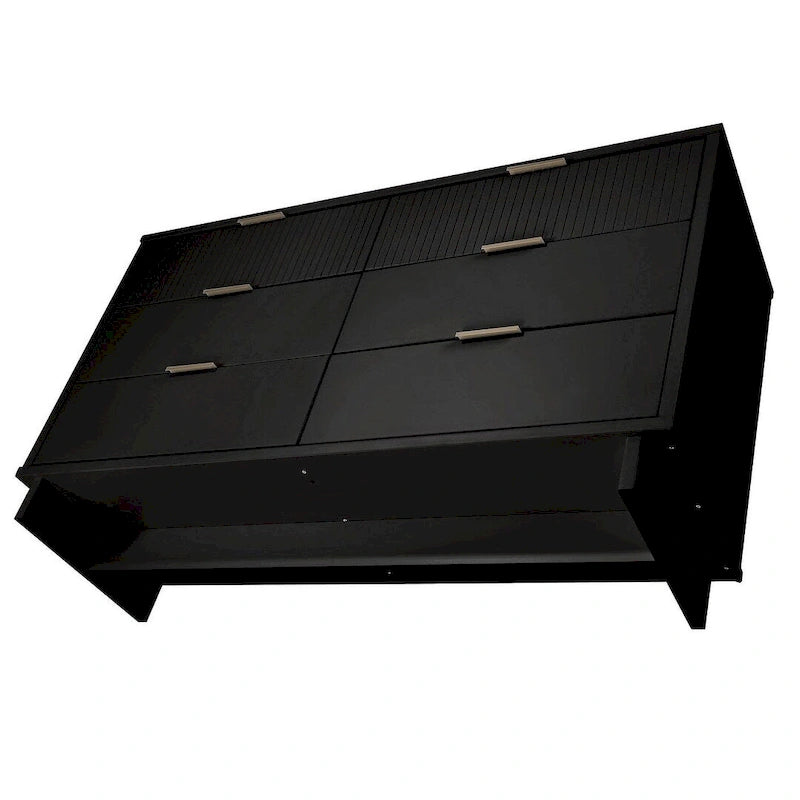 55.07 Modern Double Wide 6 Drawer Dresser