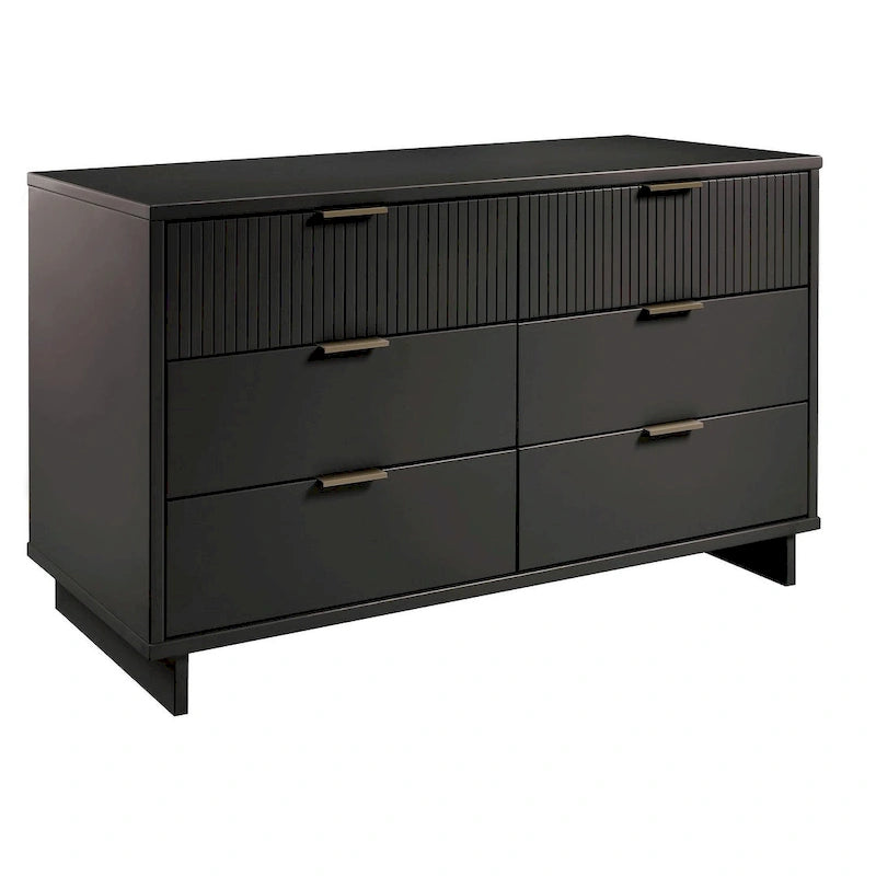 55.07 Modern Double Wide 6 Drawer Dresser