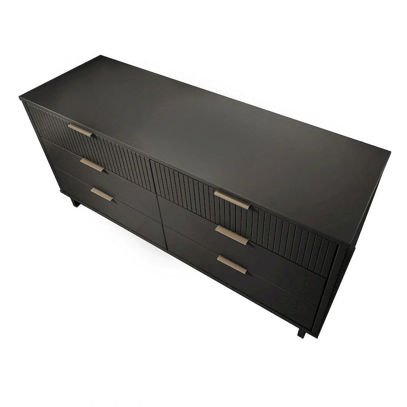 55.07 Modern Double Wide 6 Drawer Dresser