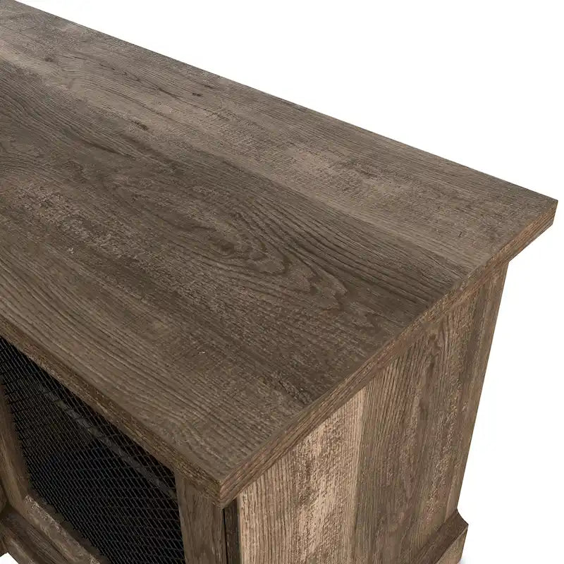 Rustic Reclaimed Oak 69-inch Wide 6-Shelf TV Stand