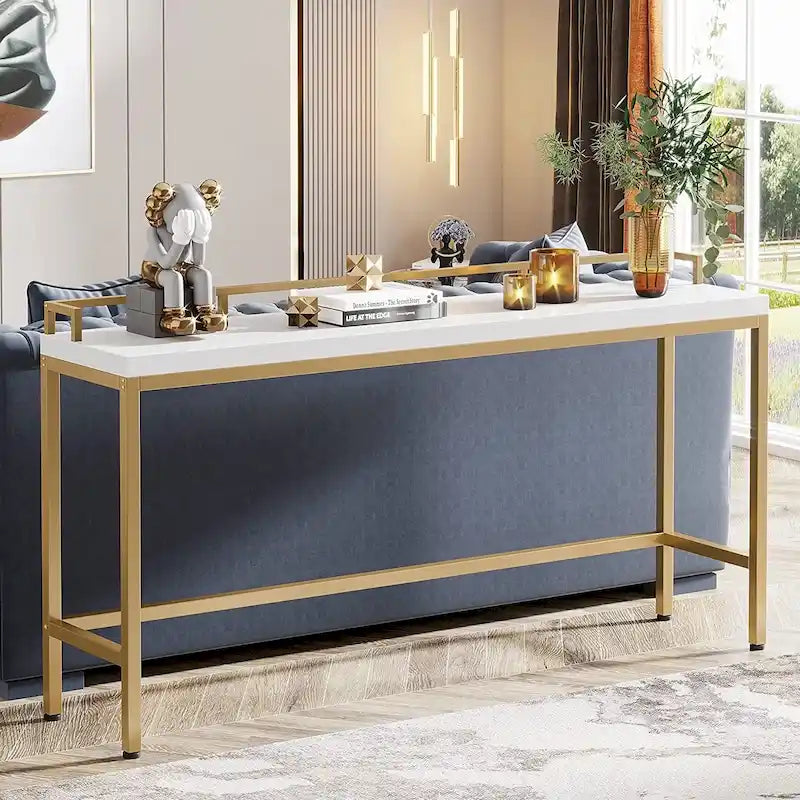 70.9 Extra Long Sofa Console Table, Behind The Couch Table Narrow Entryway Table