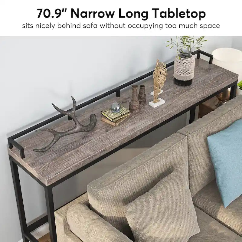 70.9 Extra langer Sofatisch, Konsolentisch hinter dem Sofa, schmaler Flurtisch