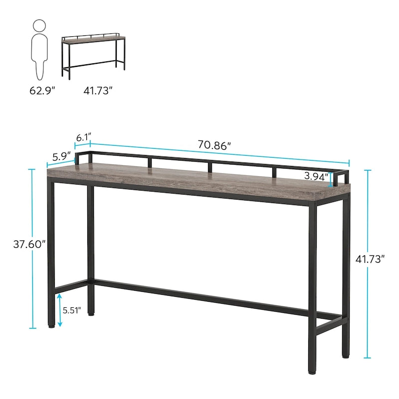 70.9 Extra langer Sofatisch, Konsolentisch hinter dem Sofa, schmaler Flurtisch
