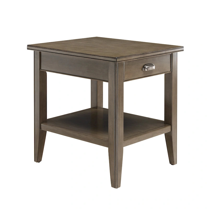50,8 cm Beistelltisch aus Massivholz mit Ablage und Schublade