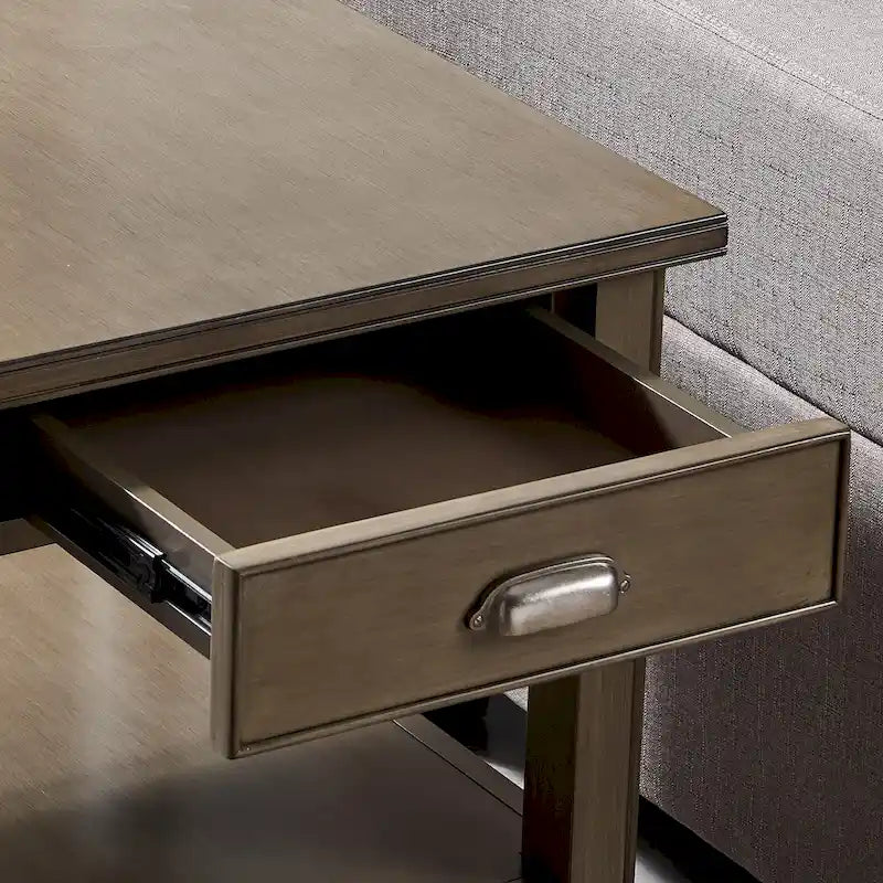 50,8 cm Beistelltisch aus Massivholz mit Ablage und Schublade
