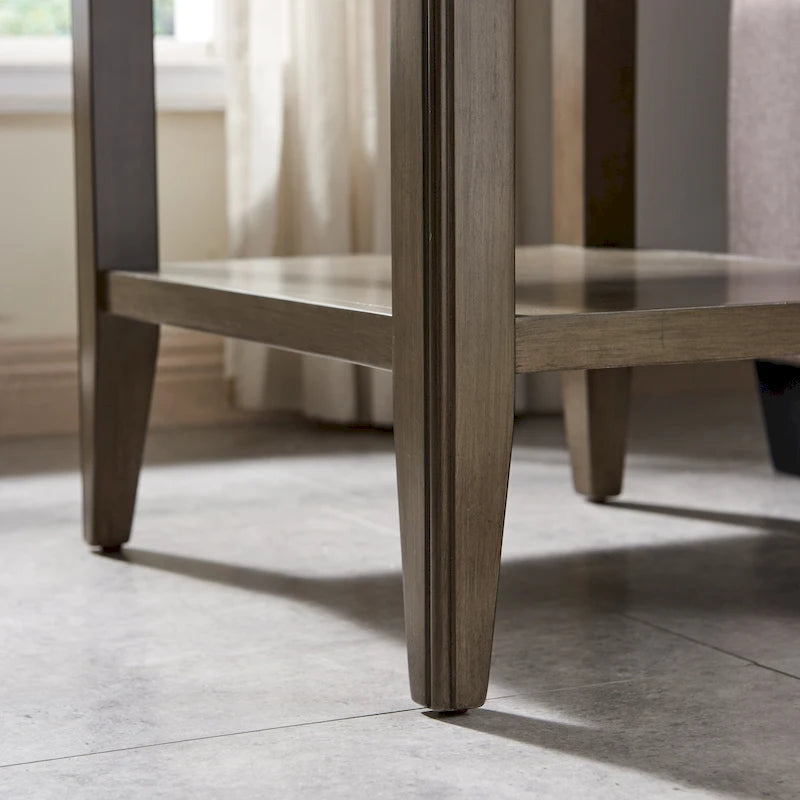50,8 cm Beistelltisch aus Massivholz mit Ablage und Schublade