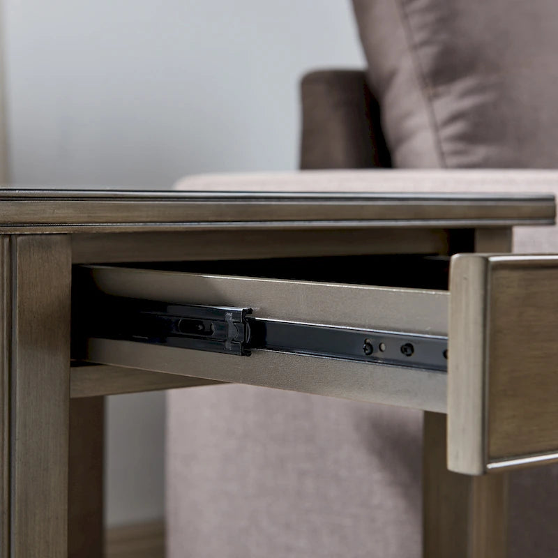 50,8 cm Beistelltisch aus Massivholz mit Ablage und Schublade