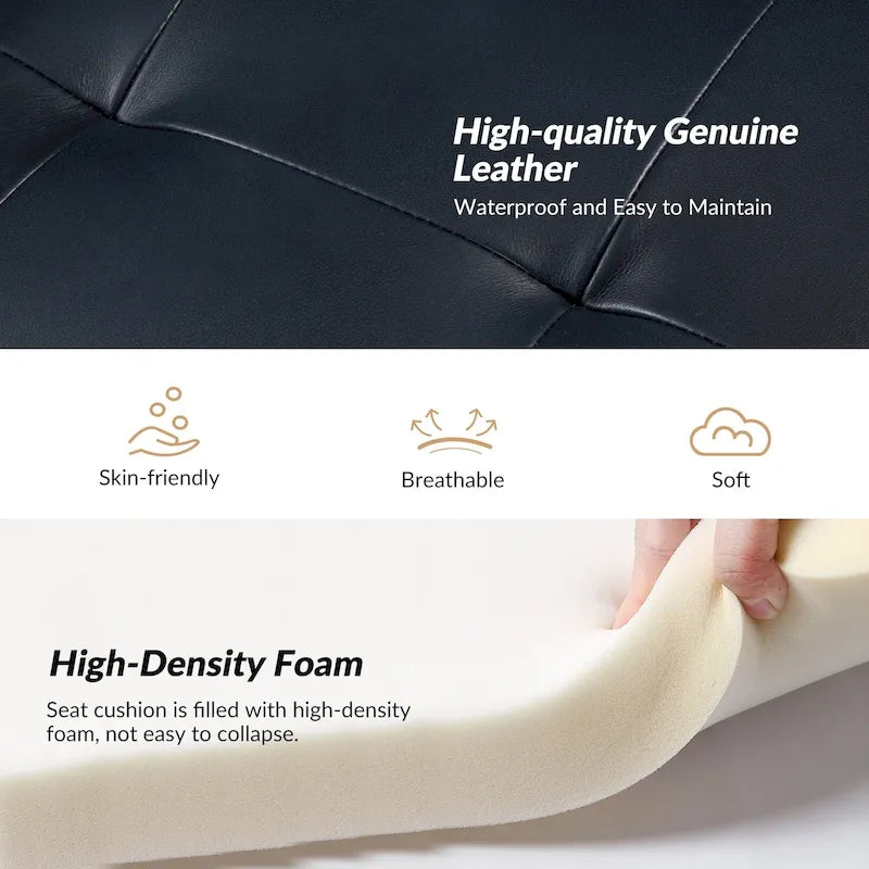 Sessel aus echtem Leder im Mid-Century-Stil