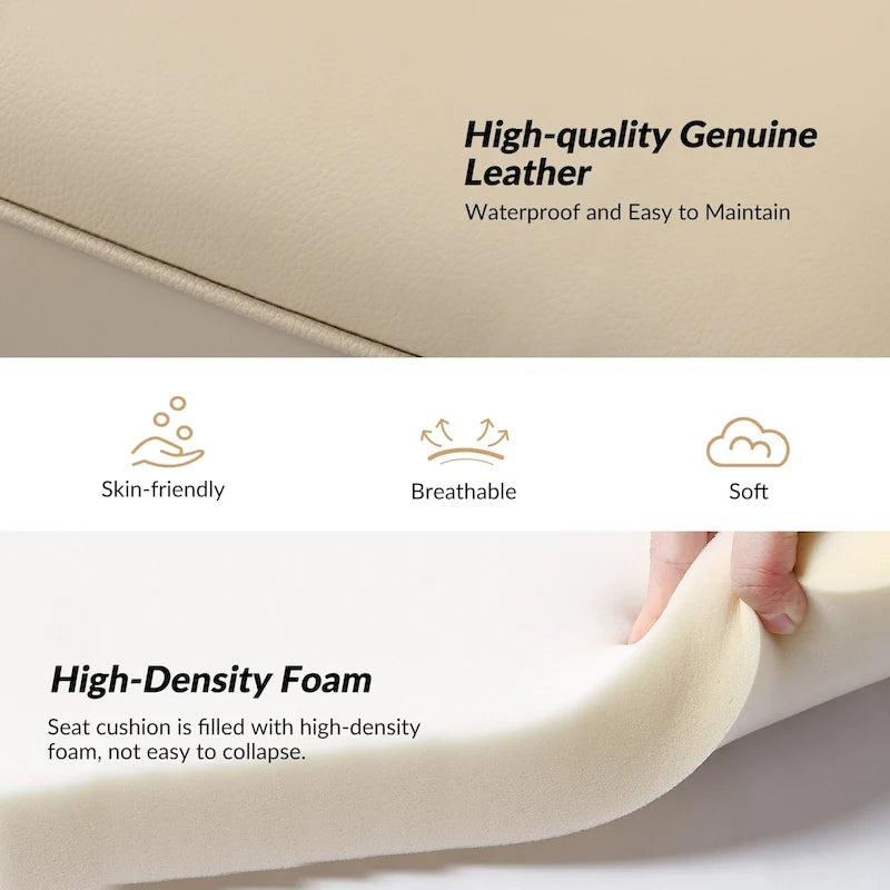 Sessel aus echtem Leder im Mid-Century-Stil